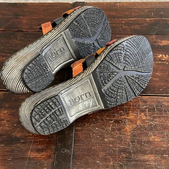 Born Multi-Color Leather Platform Sandals Size 7/38 - Picture 6 of 8